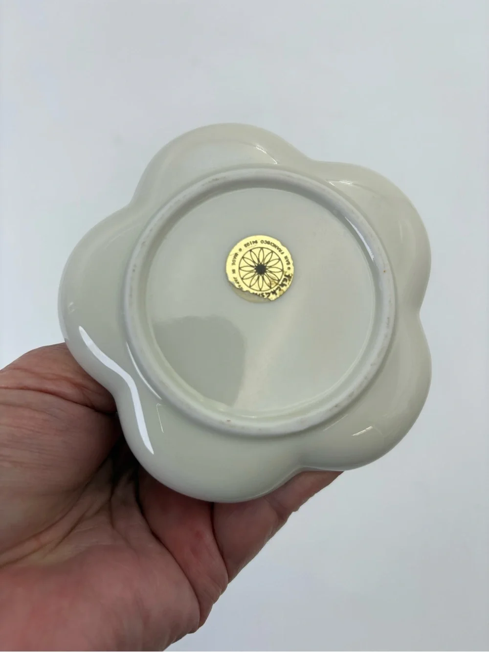 Vintage Porcelain Ring Holder Trinket Dish with Charming Butterfly Detail